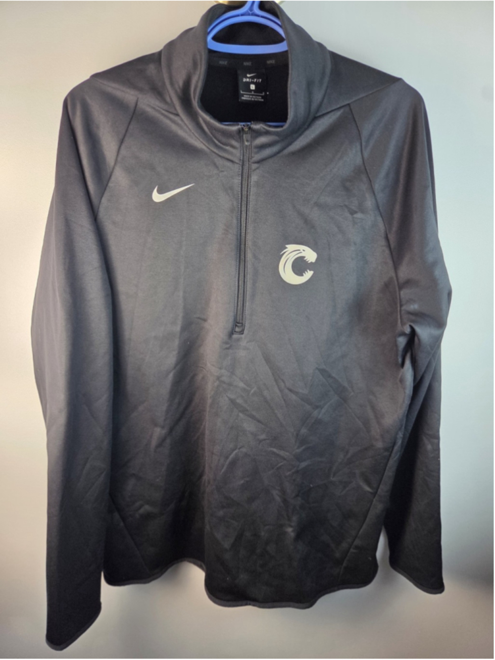 Nike Dri-Fit Quarter Zip Sweater Size Large Black Pre-Owned